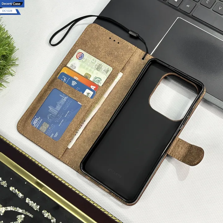 Realme%20Note%2050%20Flip%20Book%20Cover%20-%20Gray%20-%20New%20Leather%20Wallet%20Flip%20Cover%20with%20Magnetic%20Lock%20Strap%20&%20Card%20Slots%20-%20Image%203