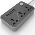 Multi Plug Wire Code With 3 USB 4 Power Socket with 2M Cable 3.4A  AC Power Socket UK Plug. 