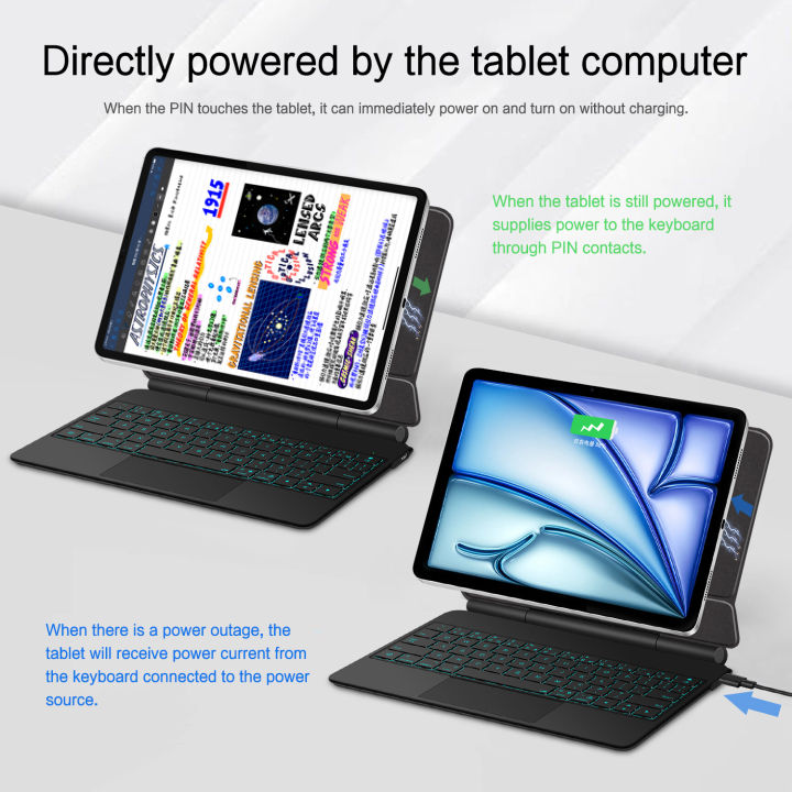 HUWEI%20Smart%20Pogo%20Pin%20Magic%20Keyboard%20for%20iPad%20Air%2011%20inch%20M3%20M2%20Pro%2013%20M4%2012.9%206th%205th%204th%2010.9%207th%20Smart%20Case%20Direct%20Connection%20-%20Image%206