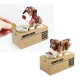 Cute Dog Electronic Robot Piggy Bank Creative Cartoon Plastic Automatic Coin Storage Box Children's  Desk Decoration. 