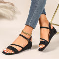 Summer Square Toe  Comfortable Non-slip Wedge Sandals Fashion New Open Toe Buckle Plus Size Casual Sandals for Women. 
