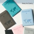 Passport Holder Map PU Passport Cover Travel Essential Cruise Must Have Passport Holders Slim and Portable for Travel.