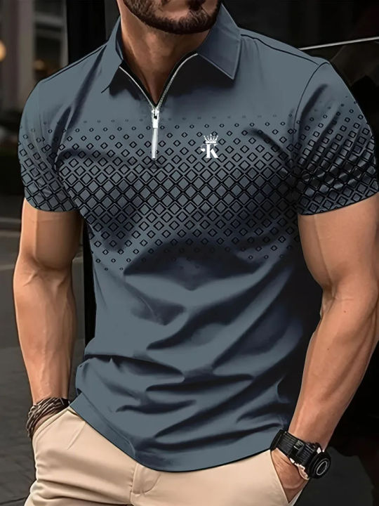 Business%20Men's%20Golf%20Polo%20Short%20Sleeve%20Polo%20Shirt%20Outdoor%20Casual%20Daily%20Streetwear%20Summer%203D%20Print%20Micro-elastic%20Polyester%20-%20Image%202