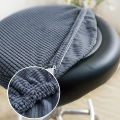 Bar Stool Cover Polar Fleece Round Chair Cover Removable Stool Slipcover Solid Seat Cushion Protector Washable Bar Stool. 