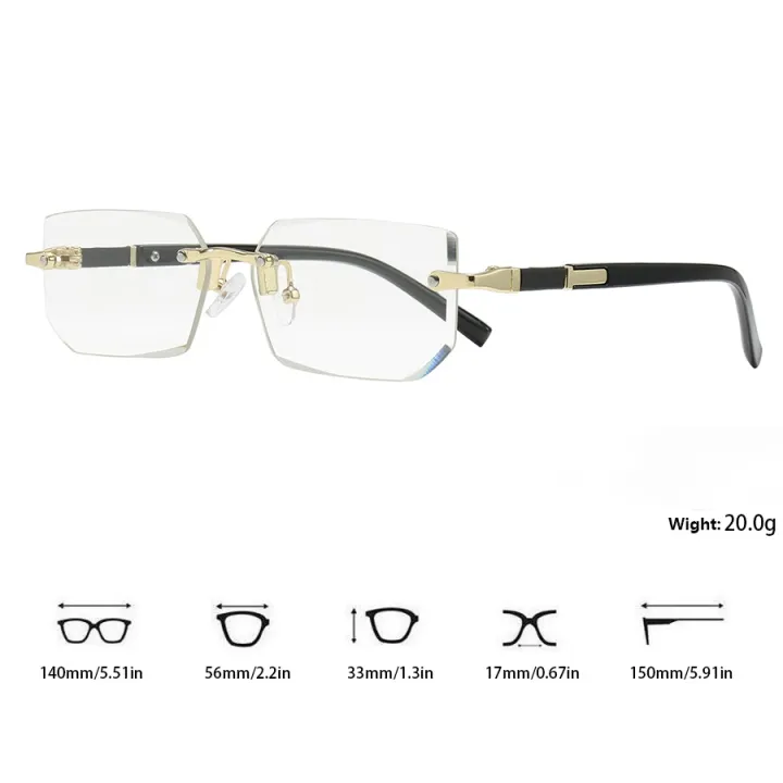 2PCS%20Metal%20Frame%20Colored%20Lenses%20for%20Women%20And%20Men%20Eyewear%20Unisex%20Luxury%20Fashion%20Sunglasses%20Rimless%20Rectangle%20Gradient%20Lens%20-%20Image%206