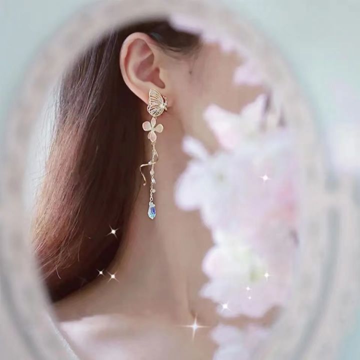 Korean%20Elegant%20Butterfly%20Earrings%20For%20Women%20Exquisite%20Crystal%20Zircon%20Long%20Tassel%20Flower%20Drop%20Earrings%20Girls%20Temperament%20Jewelry%20-%20Image%206