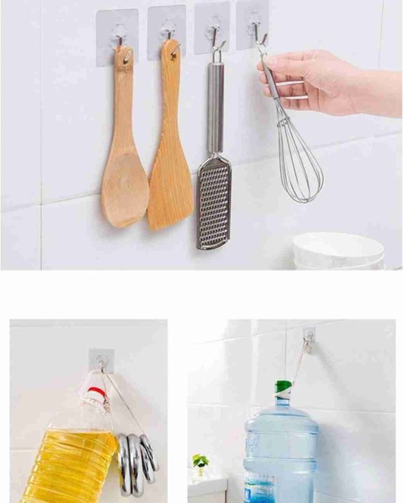 10pc%20Self%20Adhesive%20Wall%20Hooks%20Sticker%20For%20Hanging%20Seamless%20Transparent%20Wall%20Hook%20-%20Image%203
