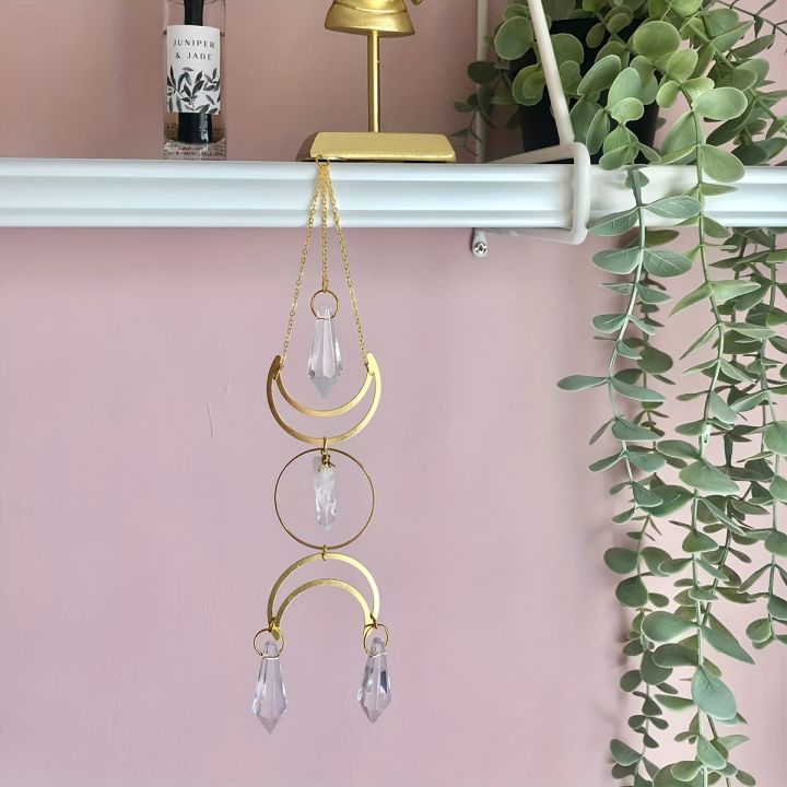 1pc sun catcher moon spiked beads crystal prism outdoor furniture holiday hanging decorations pendants