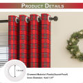 1/2 Panel Christmas Plaid Blackout Curtain Thermal Insulated Grommet Window Drapes Darkening Curtains for Living Room Bedroom. 