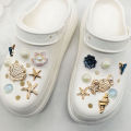 16PCS Ocean Conch Starfish Shoe Charms DIY Accessories Beach Shell Clogs Shoe Buckles Decorations Flower Faux Pearls Shoe Clips. 