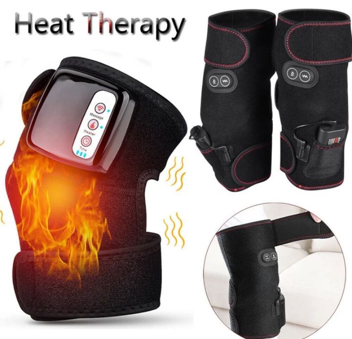 Electric Heating Vibration Knee Joint Leg Pad Brace Massage Therapy Pain Relief