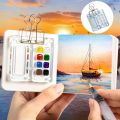Portable Mini Watercolor Palette Set with Travel Sketchbook, Mixed Color Acrylic (PMMA) Paint Box for On-the-Go Art Creation. 