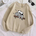 Full Sleeves Sweat Shirts for Girls and Women, Printed Round Neck Winters Wear, Beige, Available in Small to XXL. 