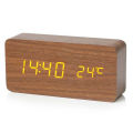 Digital Alarm Clock Wooden LED Table Clock with Temperature for Bedroom Office Travel Desk Decorations. 