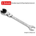 8-19mm Metric Flex-Head Ratcheting Wrench Professional Chrome Vanadium Steel Ratchet Wrenches Fast And Labor-Saving Dual-Use. 