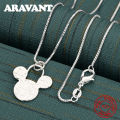 925 Sterling Silver Mini Mickey Mouse Pendant Necklace - Everyday Accessory For Women, Simple And Elegant Jewelry. 