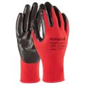 12 Pair Red Nylon Rubber Coated China High Quality Hand Gloves, Use For Agriculture Work, Construction Work, Workshop, Materials Handling, ETC Protect YourbHand Safely....