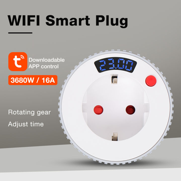 Tuya WiFi Timer Socket 24‑Hour Mechanical Rotary Timer Switch LCD Display Household Automatic Countdown Control for Appliances