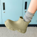 Rain Shoes Women's Waterproof, Non-slip Mid-welly Boots Thick Soles Increase Wear and Deodorant Water Shoes. 