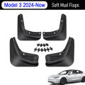 For 2025 2026 Tesla Model Y Model 3 Model YL Accessories Mud Flaps Protect Paint No Drilling All Weather Splash Guards Body Kits.