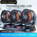 Car Fan 360° Adjustable 3 Head Air Fan Automotive Electric Fan USB/12V/24V Fan 2 Speeds Car Silent Fan For Home Desk Office&Car.