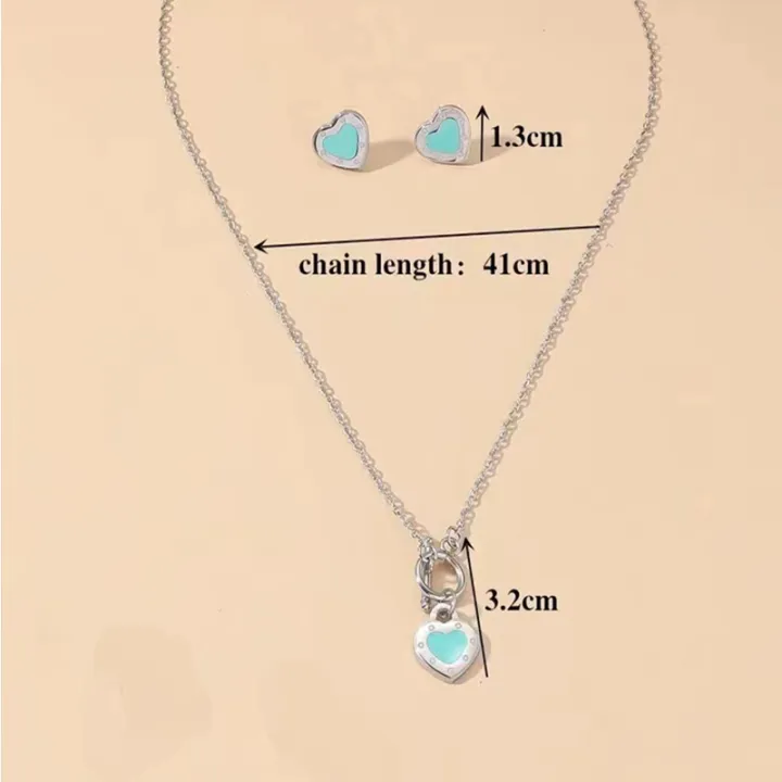 Fashion%20Blue%20Heart%20%20OT%20Buckle%20Necklace%20Tiny%20Stud%20Earrings%20Set%20Women's%20Charming%20Delicate%20Silver%20Color%20Jewelry%20-%20Image%204