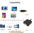 Type C to DVI Cable Adapter USB 3.1 USB C to DVI-D single link video adapter for Apple Macbook pro Air Mini Iphone 15/pro/plus.