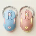 【6 Buttons】 FunBug GX6 Matte RGB Wired Gaming Mouse  6 Buttons, Silent Clicks, 3200 DPI Adjustable, 1.5M Fiber Wire, Aesthetic Ergonomic Mouse for Laptop & PC + FREE MOUSEPAD - (Sky Blue / Rose Gold). 