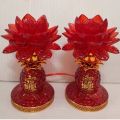 Electric candle holder, Lotus Flower Bloom led lantern, 6 inch high-end electric Lotus Lantern (pair). 