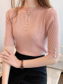 Spring Autumn Korean Fashion Solid Sweater Women Short Sleeve Tops Pull Femme Casual Slim Female Pullover Knitted Clothes 2026. 