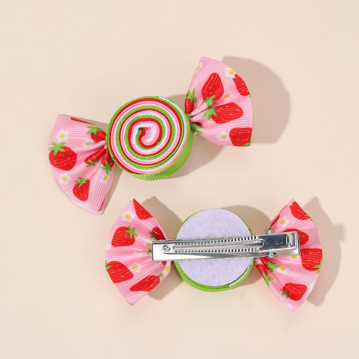 2Pcs%20Candy%20Bow%20Hair%20Clips%20Sweet%20Strawberry%20Heart%20Print%20Hairpins%20Rainbow%20Barrette%20For%20Girls%20Kids%20Children%20Headwear%20Accessories%20-%20Image%205