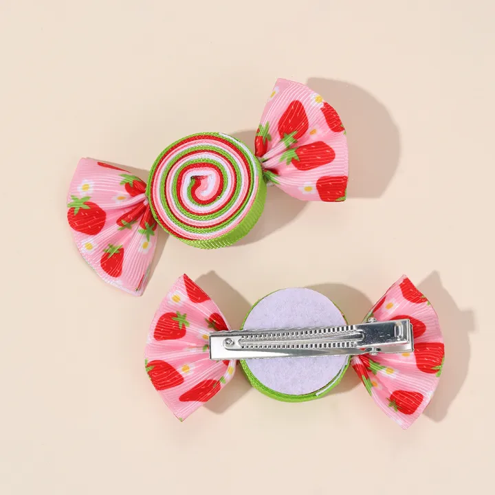 2Pcs%20Candy%20Bow%20Hair%20Clips%20Sweet%20Strawberry%20Heart%20Print%20Hairpins%20Rainbow%20Barrette%20For%20Girls%20Kids%20Children%20Headwear%20Accessories%20-%20Image%205