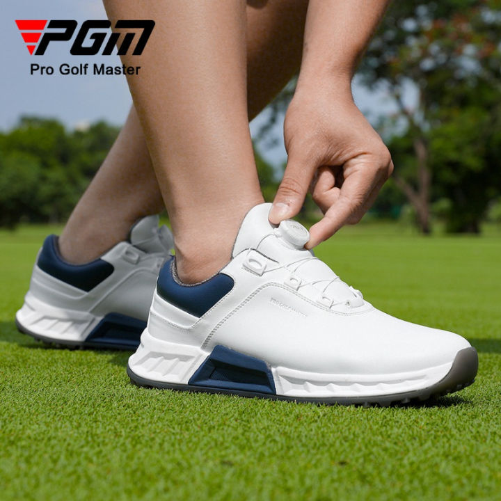 PGM Men’s Golf Shoes Fully Waterproof Shock-absorbing Rebound Knob Shoelaces Sports Sneakers XZ432