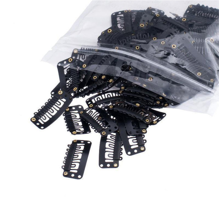 50/30/10pcs%20Hot%20Sale%20Wig%20Comb%20Clips%20Extension%20Clips%20Snap%20Hair%20Extension%20Clips%20For%20Women%2032mm%20Black/Coffee%20Clip%20-%20Image%205