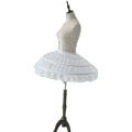 Children Girls 3 Steel Hoops White Petticoat Wedding Gown Dress Underskirt Elastic Waistband Drawstring A-Line Skirt Edge.