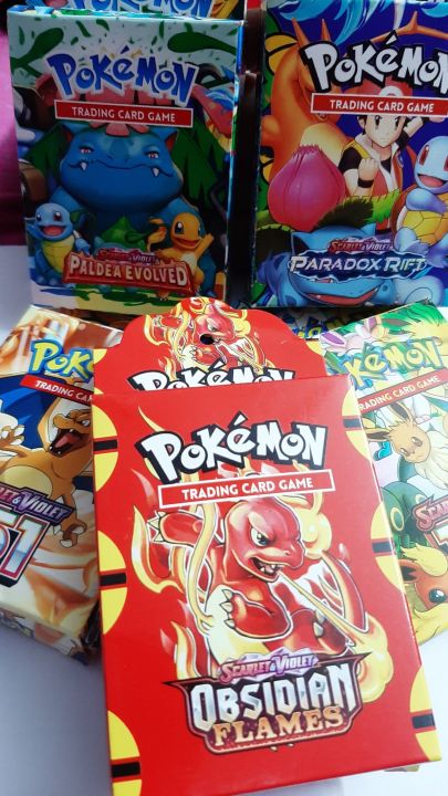 pokemon cards 5 boxs , 27 cards per box