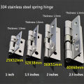 2 Pcs 304 stainless steel spring hinge automatic cabinet door wardrobe hardware and furniture fittings Mini micro hinge. 