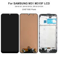 6.4'' M31 Display Screen with Frame, for   M31 M315 M315F LCD Display Touch Screen Digitizer Assembly Panels. 