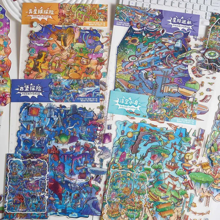 3D Landscape Sticker [Wonderland Journey Series] DIY Pocket Cabin Scene ...
