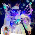 Electric Butterfly Wings Moving Elf Wing with Light Fairy Wings for Kids Birthday Christmas Cosplay Dress Up Angel Girls Toy. 