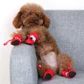 4pcs/set Waterproof Antiskid Puppy Shoes Winter Warm Plus Velvet Anti-slip Rain Snow Boots For Small Dog Cats Snow Socks. 