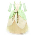2024 Fancy Princess and Frog Story Cosplay Kid Princess Ball Gown off Shoulder Tiana Deluxe Royal Frock Girls Prom Party Costume. 