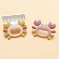 Crab-Shaped Baby Teether Food-Grade Silicone Teething Toy BPA-Free Chillable Infant Teether for Sore Gums 0-24 Months.