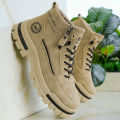 Men's high top denim boots, casual sports shoes, trendy and fashionable men's boots. 