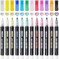 Double Line Outline Pens, Mix Colours Metallic Markers Glitter Writing Drawing Doodle Pens for Christmas Card Writing, Birthday Greeting, Scrap Booking, DIY Art Crafts 1 pc. 