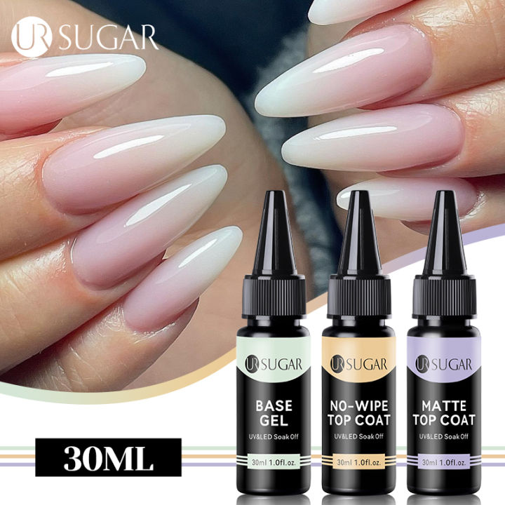 UR SUGAR 30ML Base Gel No Wipe Top Coat Nail Art Soak Off UV LED Matte Top Coat Nail Gel Polish Manicure Functional Gel Varnish
