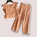 6-8 years old girl cotton oneset top+long pant (New). 