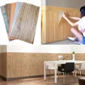 Wooden 3D Wall Sticker Panel Self-Adhesive Foam Stereo Wallpaper Living Room Home House Decor Bedroom Kid TV Decoration Kitchen. 
