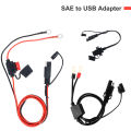 SAE to USB Adapter 5V/2.1A Professional Motorcycle USB Charger with Waterproof Cover SAE Quick Extension Cord Cable Connector. 