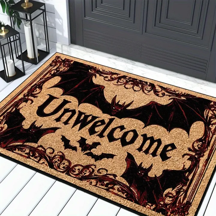 VIKAMA%20Halloween%20Carpet%20Bat%20Unwelcome%20Personality%20Carpet%20Door%20Mat%20Non-Slip%20Floor%20Mat%20Dark%20Series%20Outdoor%20Carpet%20Home%20Decoration%20-%20Image%204